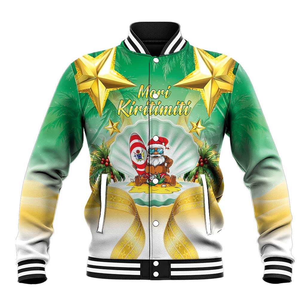 Cook Islands Christmas Baseball Jacket Seashell Santa Beach Vibes - Polynesian Pride