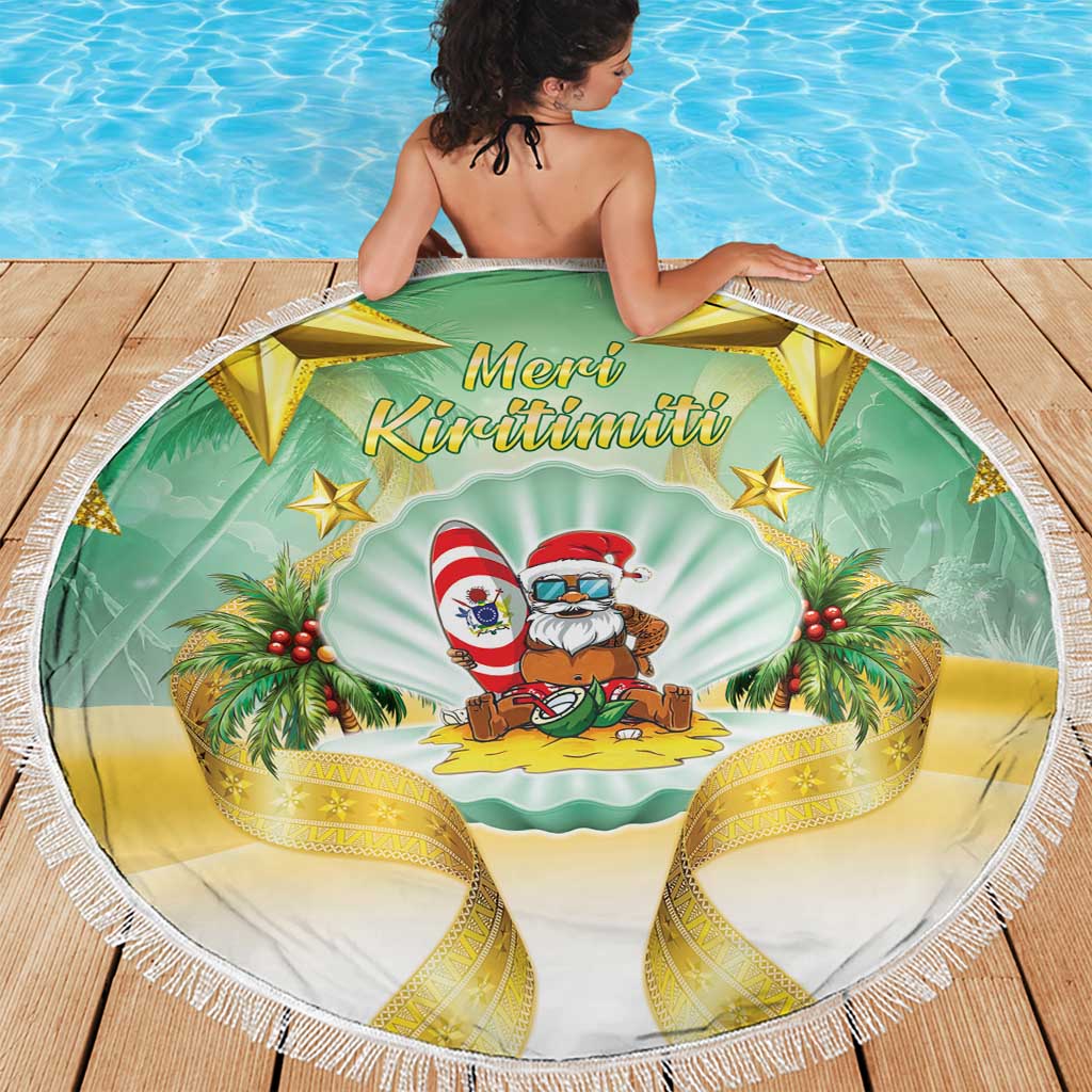 Cook Islands Christmas Beach Blanket Seashell Santa Beach Vibes LT05 - Polynesian Pride