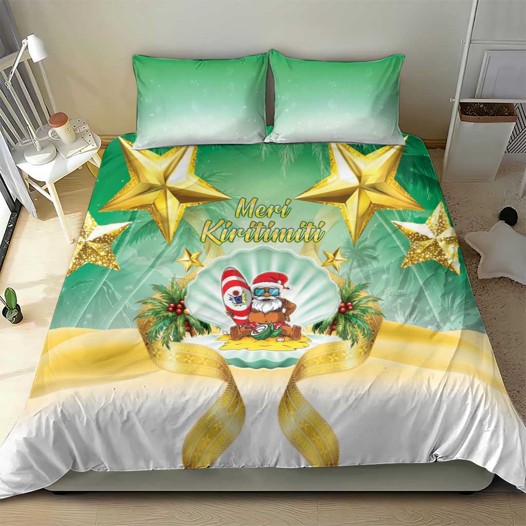 Cook Islands Christmas Bedding Set Seashell Santa Beach Vibes - Polynesian Pride
