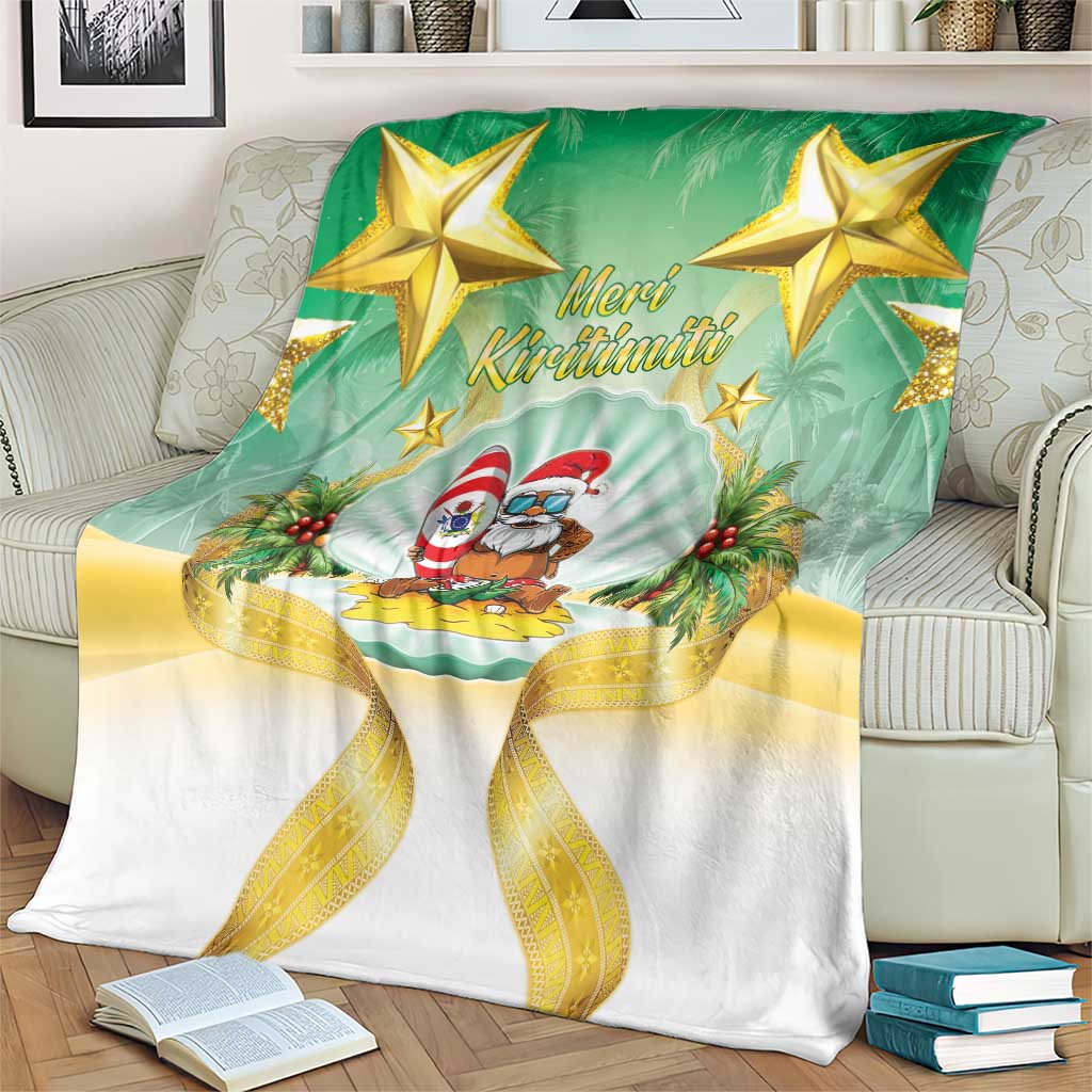Cook Islands Christmas Blanket Seashell Santa Beach Vibes LT05 - Polynesian Pride