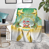 Cook Islands Christmas Blanket Seashell Santa Beach Vibes LT05 - Polynesian Pride