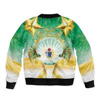 Cook Islands Christmas Bomber Jacket Seashell Santa Beach Vibes LT05 - Polynesian Pride