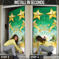 Cook Islands Christmas Door Cover Seashell Santa Beach Vibes - Polynesian Pride