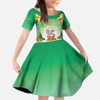 Cook Islands Christmas Family Matching Tank Maxi Dress and Hawaiian Shirt Seashell Santa Beach Vibes - Polynesian Pride