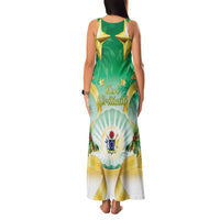 Cook Islands Christmas Family Matching Tank Maxi Dress and Hawaiian Shirt Seashell Santa Beach Vibes - Polynesian Pride