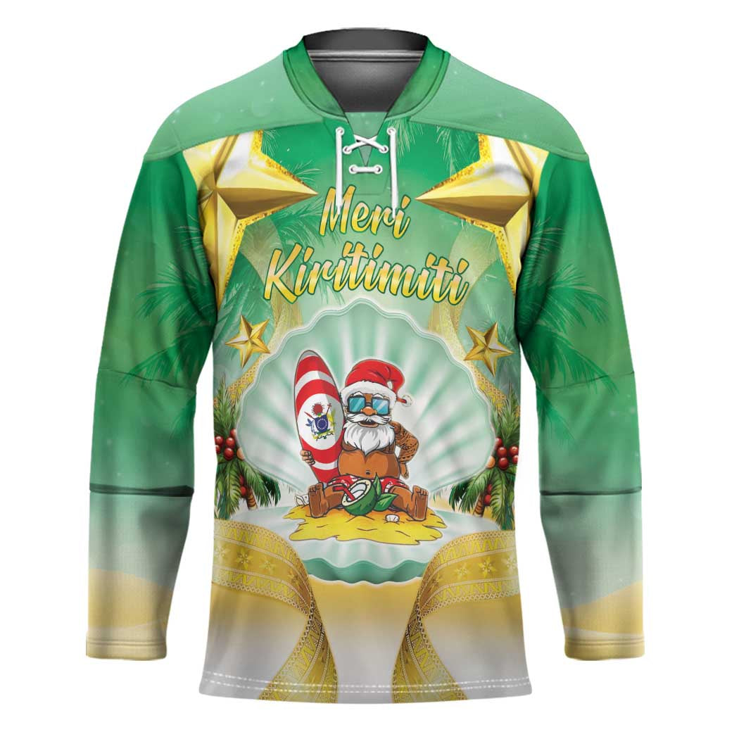 Cook Islands Christmas Hockey Jersey Seashell Santa Beach Vibes LT05 Unisex Green - Polynesian Pride