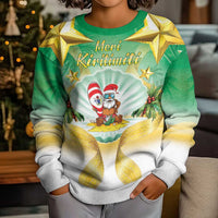 Cook Islands Christmas Kid Ugly Christmas Sweater Seashell Santa Beach Vibes - Polynesian Pride