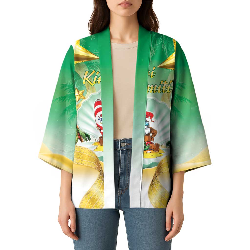 Cook Islands Christmas Kimono Seashell Santa Beach Vibes - Polynesian Pride