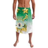 Cook Islands Christmas Lavalava Seashell Santa Beach Vibes LT05 Green - Polynesian Pride