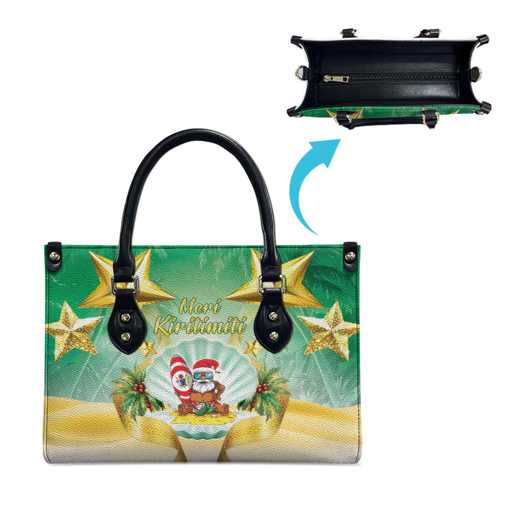 Cook Islands Christmas Leather Bag Seashell Santa Beach Vibes - Polynesian Pride