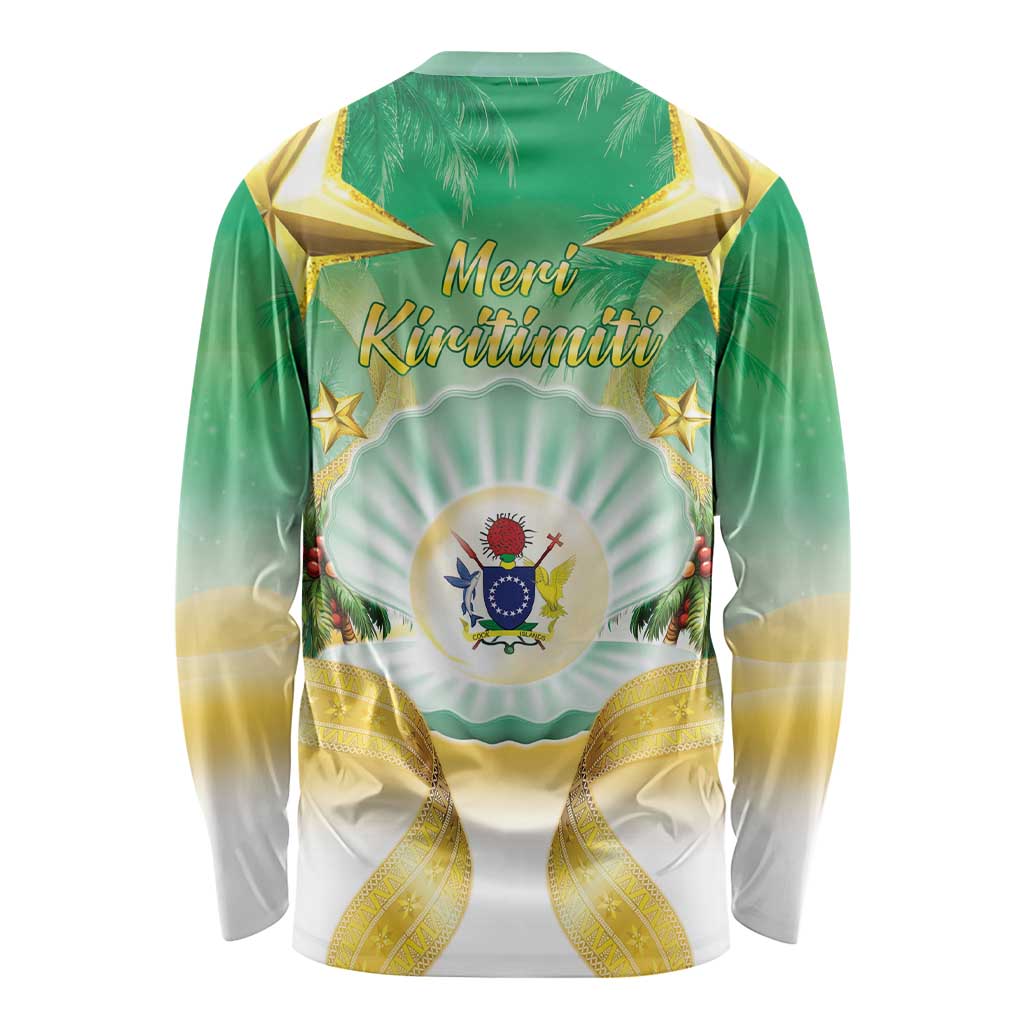 Cook Islands Christmas Long Sleeve Shirt Seashell Santa Beach Vibes - Polynesian Pride