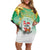 Cook Islands Christmas Off Shoulder Short Dress Seashell Santa Beach Vibes - Polynesian Pride