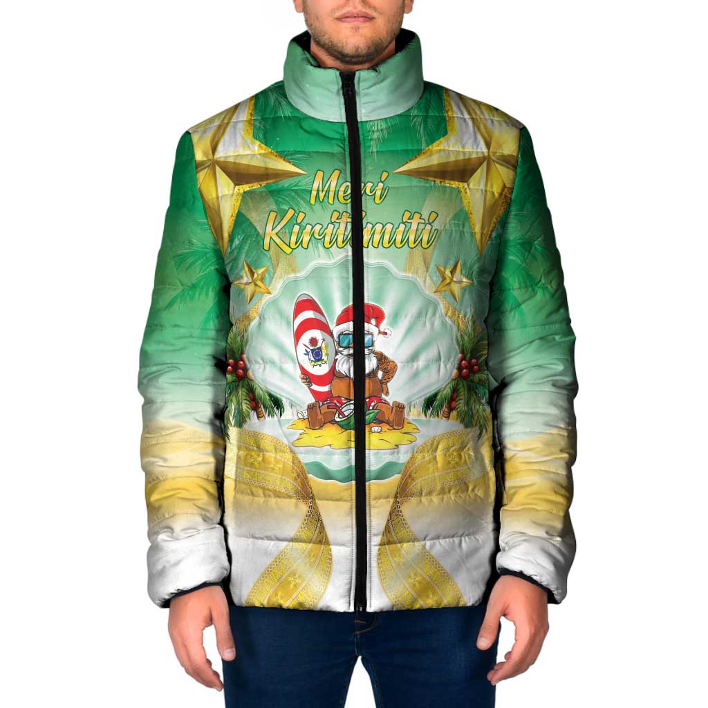 Cook Islands Christmas Padded Jacket Seashell Santa Beach Vibes - Polynesian Pride