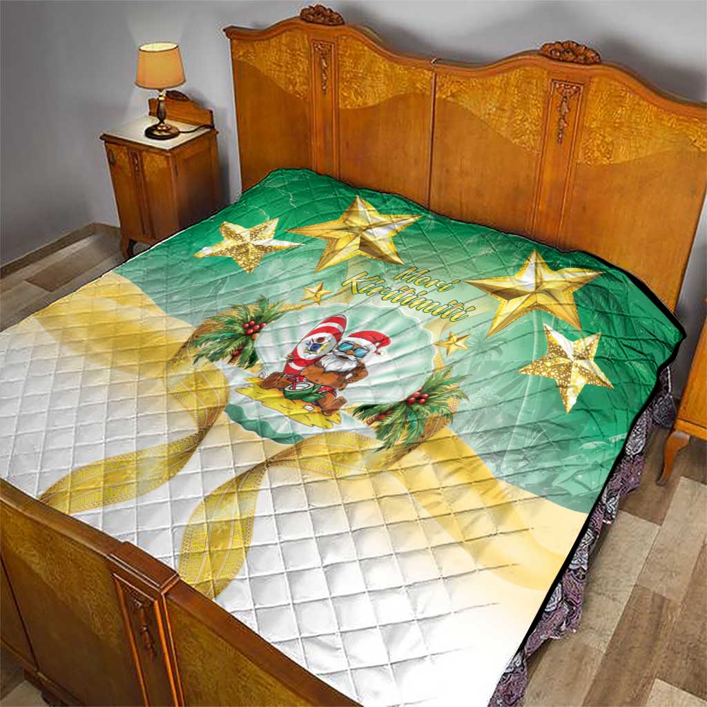 Cook Islands Christmas Quilt Seashell Santa Beach Vibes LT05 - Polynesian Pride