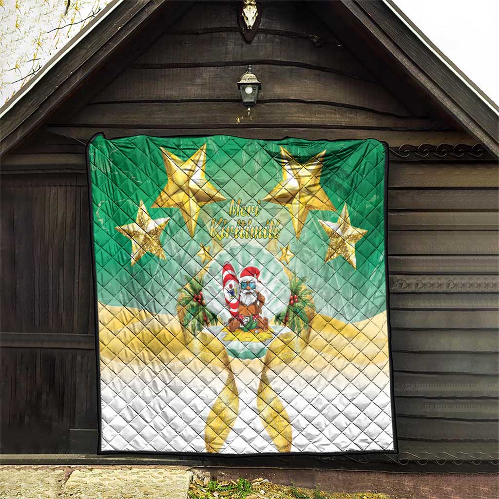 Cook Islands Christmas Quilt Seashell Santa Beach Vibes LT05 - Polynesian Pride