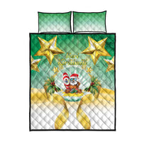 Cook Islands Christmas Quilt Bed Set Seashell Santa Beach Vibes - Polynesian Pride