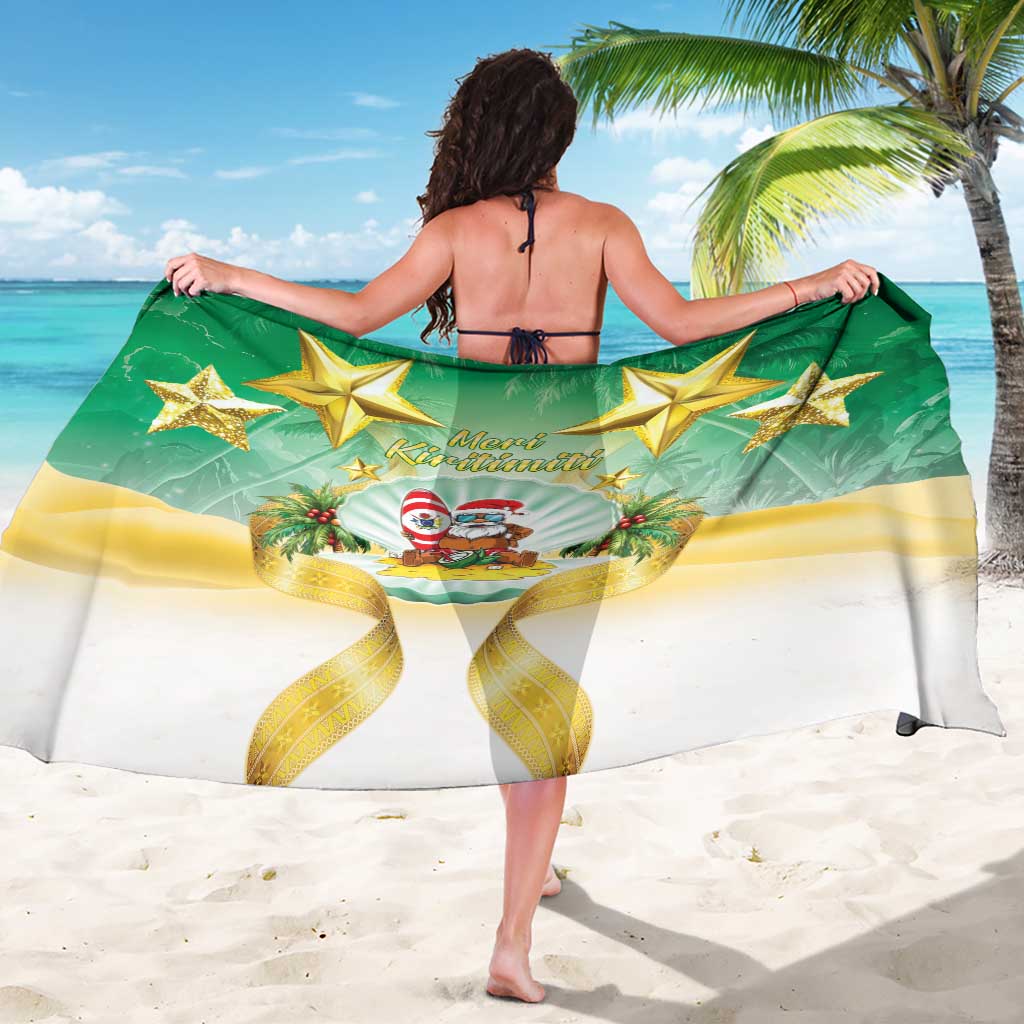 Cook Islands Christmas Sarong Seashell Santa Beach Vibes LT05 - Polynesian Pride