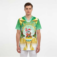 Cook Islands Christmas Scrub Top Seashell Santa Beach Vibes LT05 - Polynesian Pride