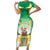 Cook Islands Christmas Short Sleeve Bodycon Dress Seashell Santa Beach Vibes - Polynesian Pride