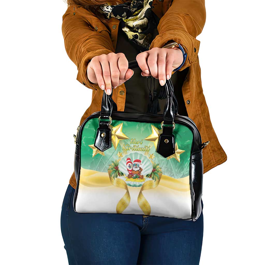 Cook Islands Christmas Shoulder Handbag Seashell Santa Beach Vibes - Polynesian Pride
