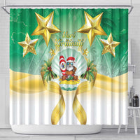 Cook Islands Christmas Shower Curtain Seashell Santa Beach Vibes LT05 - Polynesian Pride