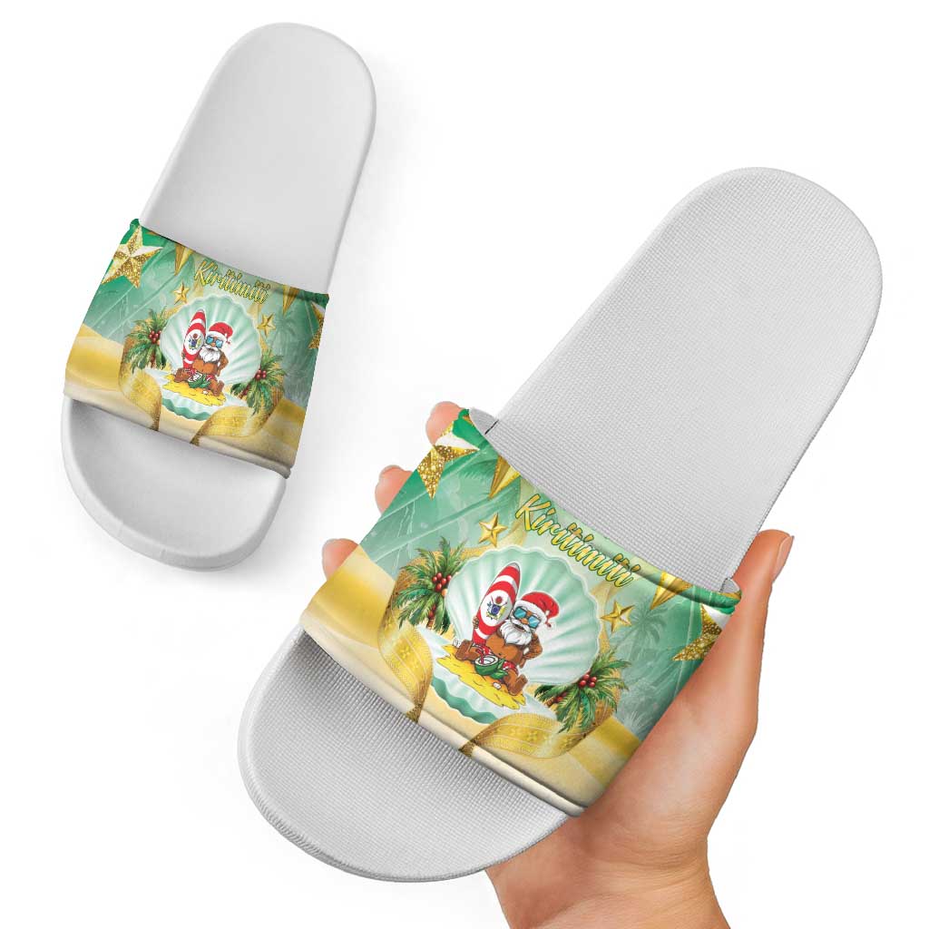 Cook Islands Christmas Slide Sandals Seashell Santa Beach Vibes LT05 - Polynesian Pride