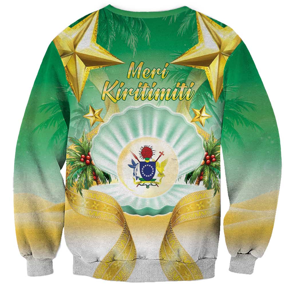 Cook Islands Christmas Sweatshirt Seashell Santa Beach Vibes - Polynesian Pride