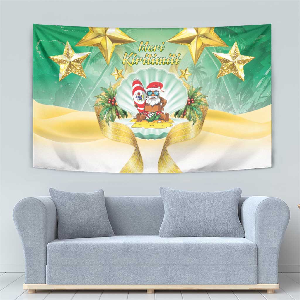 Cook Islands Christmas Tapestry Seashell Santa Beach Vibes LT05 - Polynesian Pride