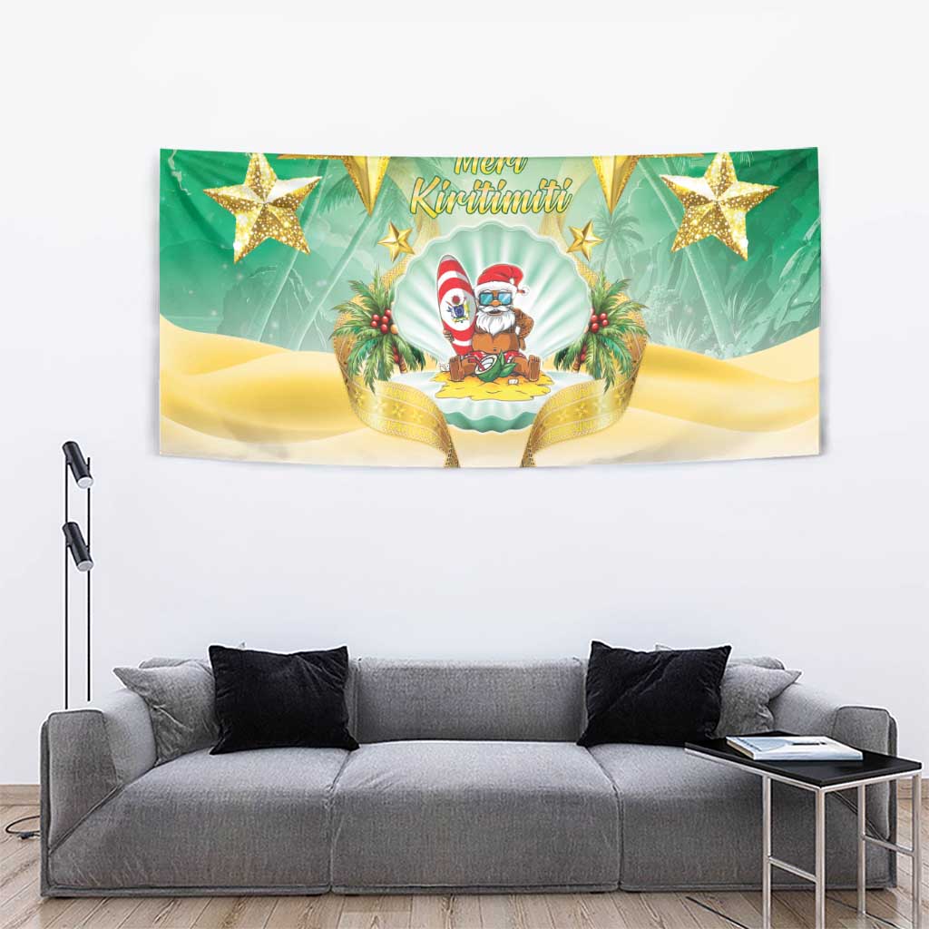 Cook Islands Christmas Tapestry Seashell Santa Beach Vibes LT05 - Polynesian Pride