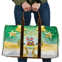 Cook Islands Christmas Travel Bag Seashell Santa Beach Vibes LT05 Green - Polynesian Pride