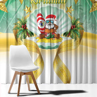 Cook Islands Christmas Window Curtain Seashell Santa Beach Vibes LT05 - Polynesian Pride