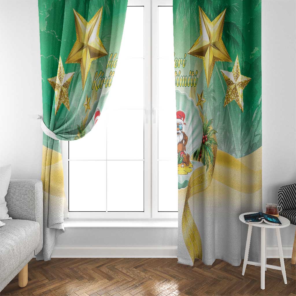 Cook Islands Christmas Window Curtain Seashell Santa Beach Vibes LT05 - Polynesian Pride