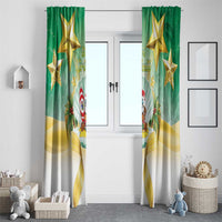Cook Islands Christmas Window Curtain Seashell Santa Beach Vibes LT05 - Polynesian Pride