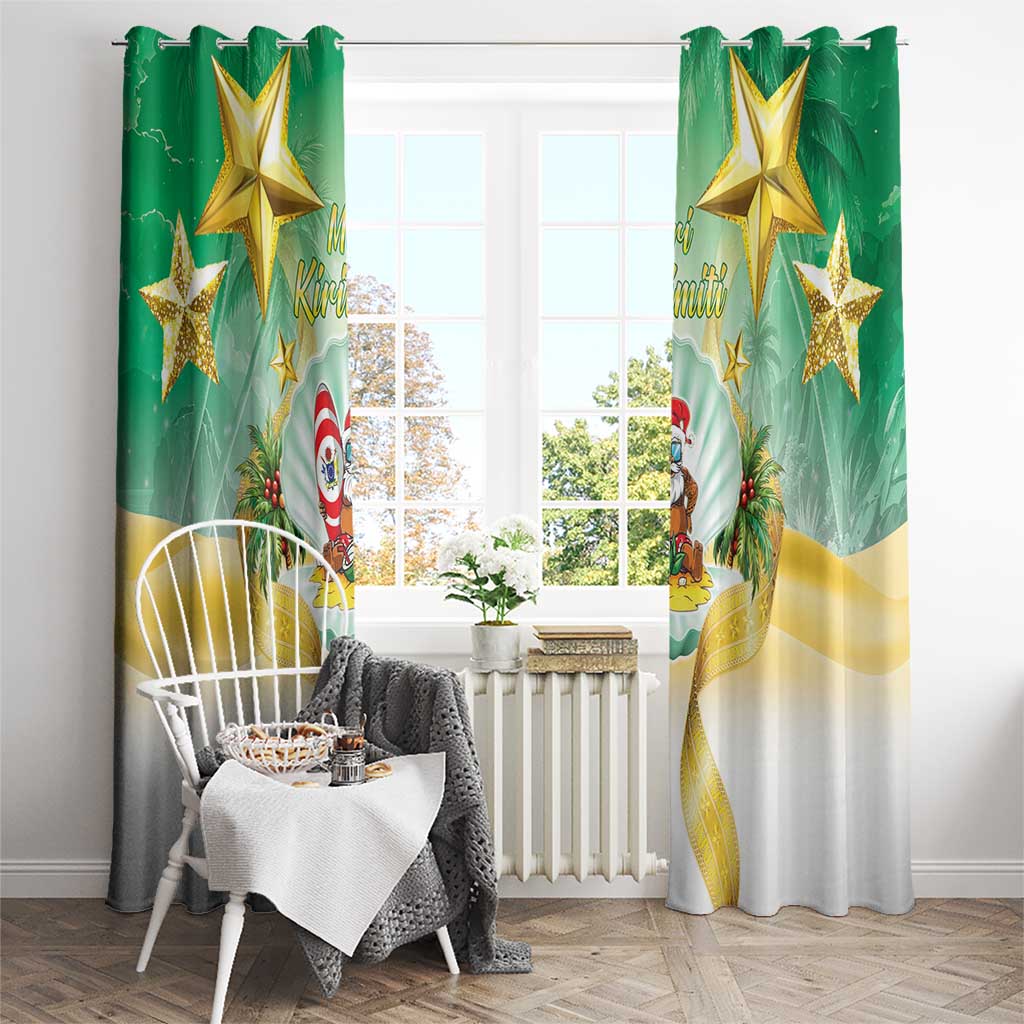 Cook Islands Christmas Window Curtain Seashell Santa Beach Vibes LT05 - Polynesian Pride