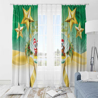 Cook Islands Christmas Window Curtain Seashell Santa Beach Vibes LT05 - Polynesian Pride