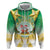 Cook Islands Christmas Zip Hoodie Seashell Santa Beach Vibes - Polynesian Pride