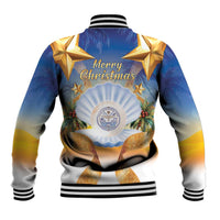 Marshall Islands Christmas Baseball Jacket Seashell Santa Beach Vibes LT05 - Polynesian Pride