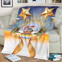 Marshall Islands Christmas Blanket Seashell Santa Beach Vibes LT05 - Polynesian Pride