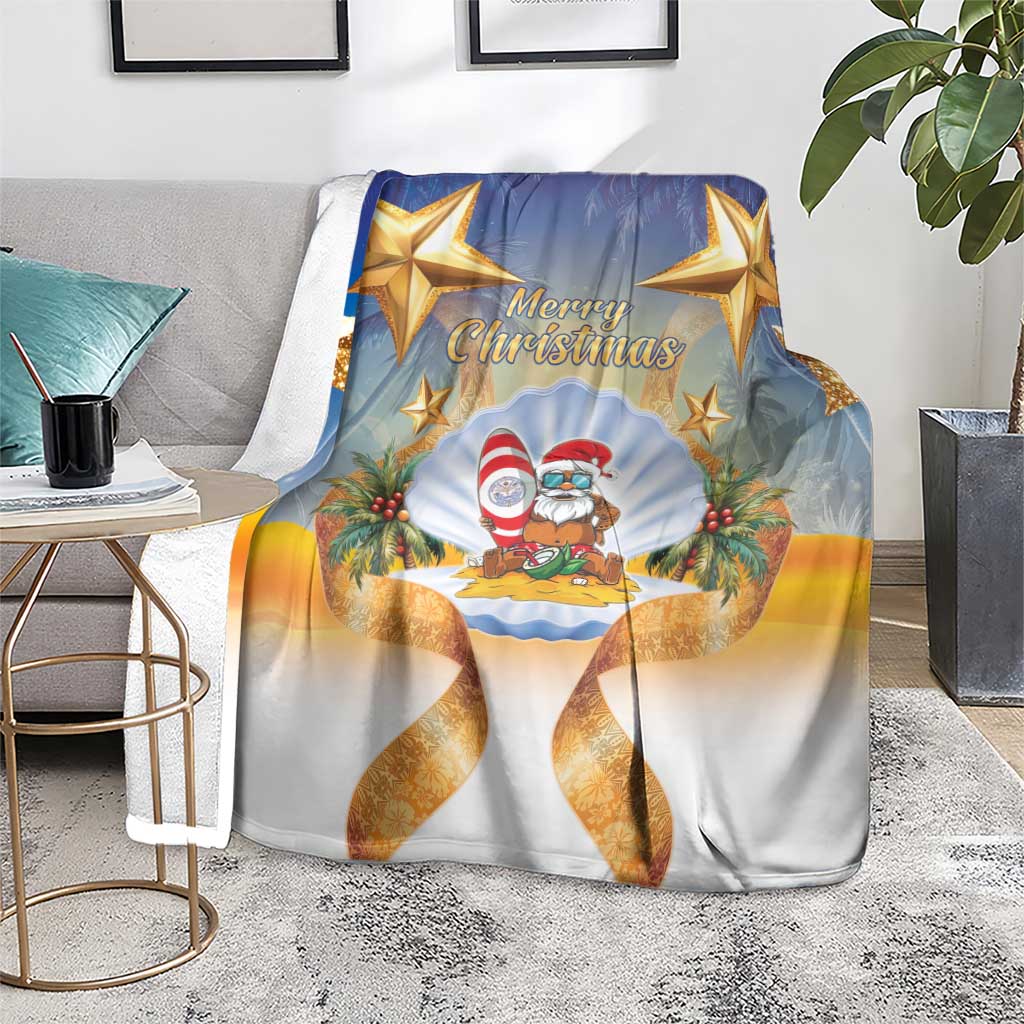 Marshall Islands Christmas Blanket Seashell Santa Beach Vibes LT05 - Polynesian Pride