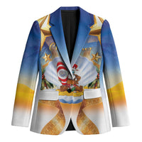 Marshall Islands Christmas Blazer Seashell Santa Beach Vibes LT05 Unisex Navy - Polynesian Pride