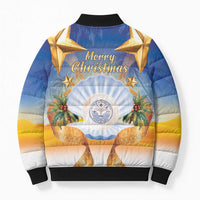 Marshall Islands Christmas Bomber Puffer Jacket Seashell Santa Beach Vibes LT05 - Polynesian Pride