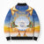 Marshall Islands Christmas Bomber Puffer Jacket Seashell Santa Beach Vibes - Polynesian Pride