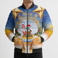 Marshall Islands Christmas Bomber Puffer Jacket Seashell Santa Beach Vibes LT05 - Polynesian Pride
