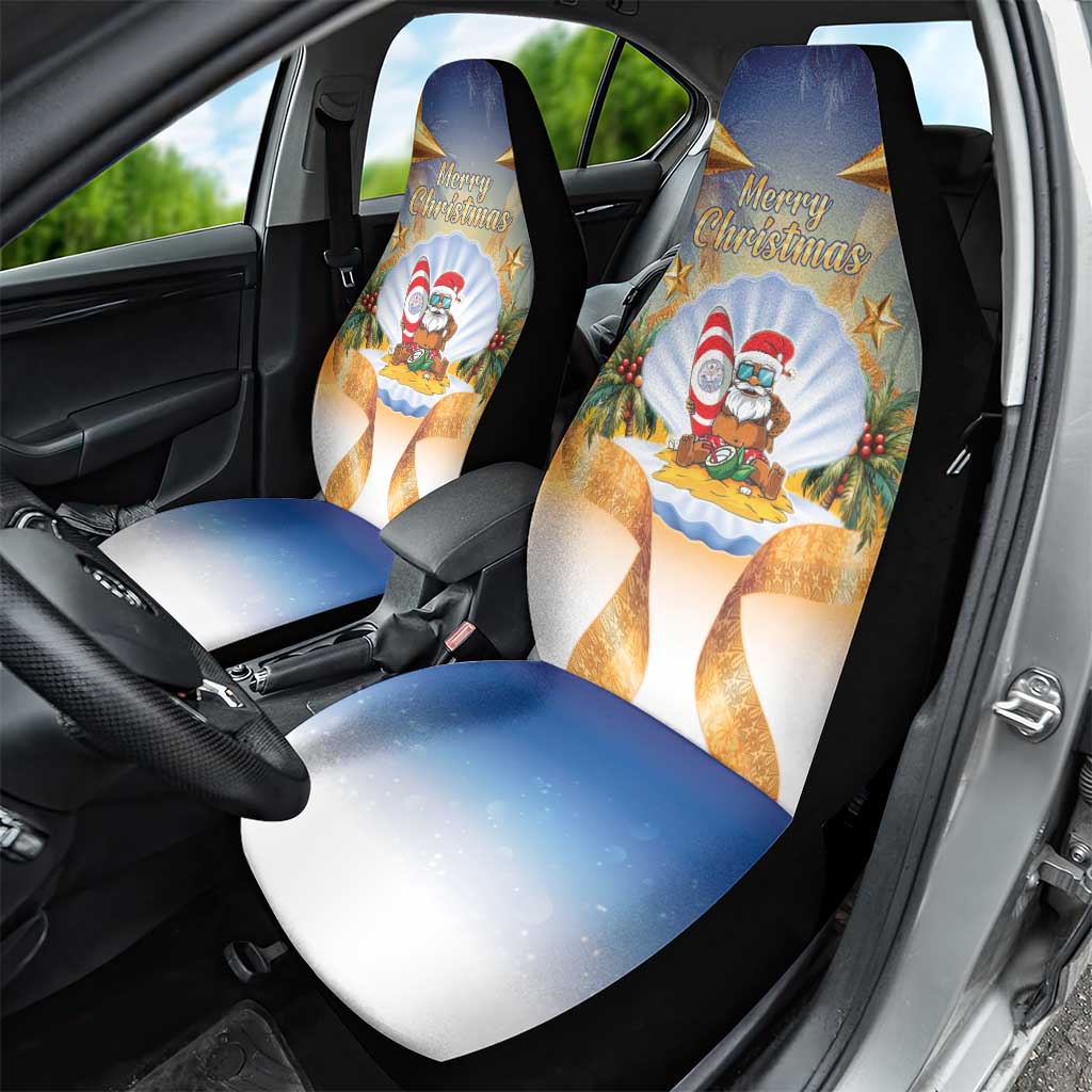 Marshall Islands Christmas Car Seat Cover Seashell Santa Beach Vibes LT05 - Polynesian Pride