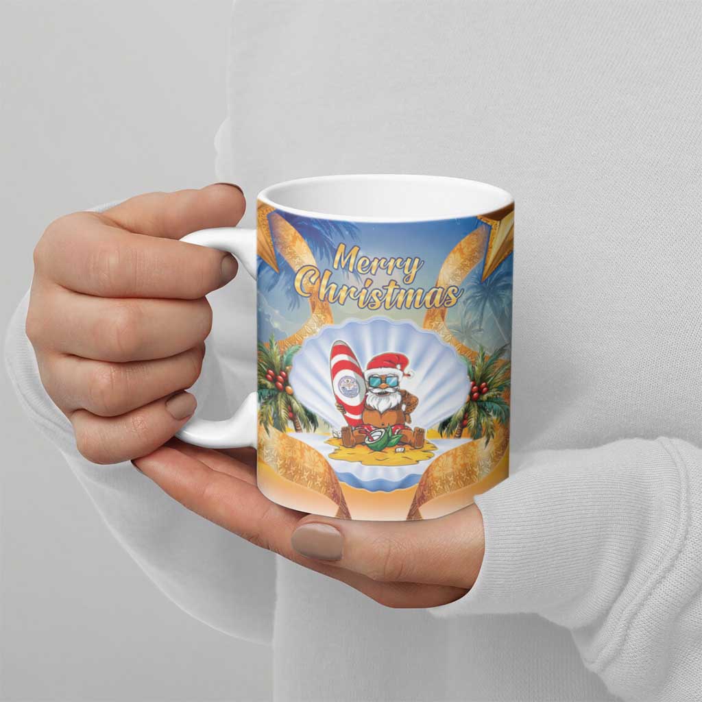 Marshall Islands Christmas Ceramic Mug Seashell Santa Beach Vibes LT05 - Polynesian Pride