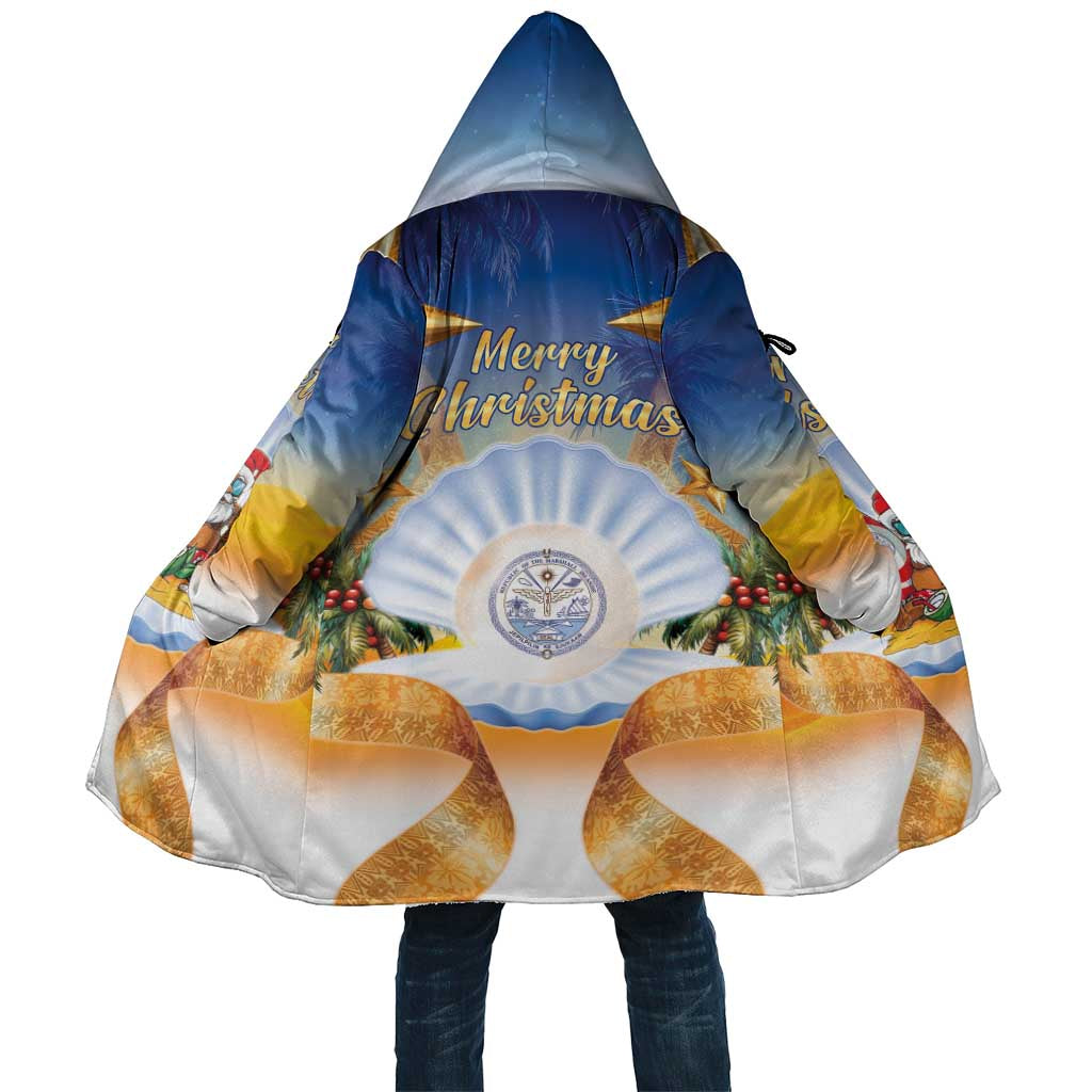 Marshall Islands Christmas Cloak Seashell Santa Beach Vibes LT05 Unisex Navy - Polynesian Pride
