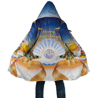 Marshall Islands Christmas Cloak Seashell Santa Beach Vibes LT05 Unisex Navy - Polynesian Pride