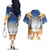 Marshall Islands Christmas Couples Matching Off The Shoulder Long Sleeve Dress and Hawaiian Shirt Seashell Santa Beach Vibes - Polynesian Pride