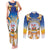 Marshall Islands Christmas Couples Matching Tank Maxi Dress and Long Sleeve Button Shirt Seashell Santa Beach Vibes - Polynesian Pride