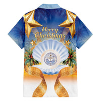 Marshall Islands Christmas Family Matching Off The Shoulder Long Sleeve Dress and Hawaiian Shirt Seashell Santa Beach Vibes LT05 - Polynesian Pride